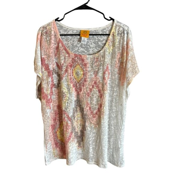 Ruby Rd. Women Tops - Ruby Rd. Woman White And Pink See-Thru
